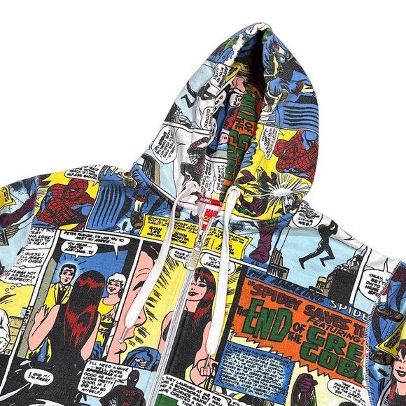 Vintage Y2K Marvel New Era Spider-Man End of Green Goblin All Over Hoodie Mens L - Picture 3 of 13